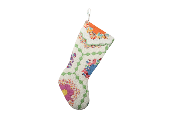 Vintage Quilt Stocking No. 12