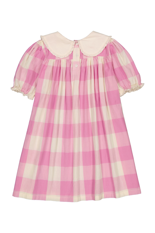 Lalie Smocked Dress - Check Lila