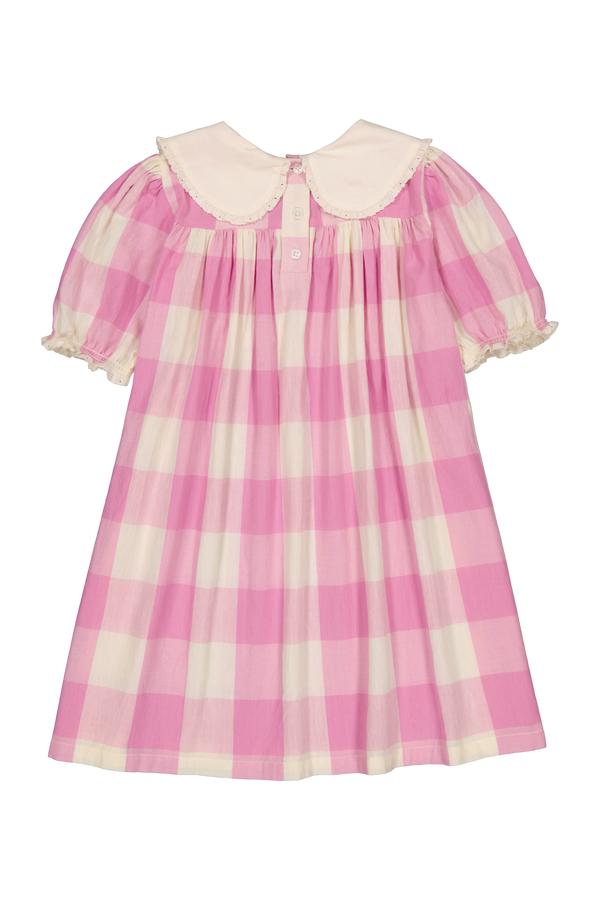 Lalie Smocked Dress - Check Lila