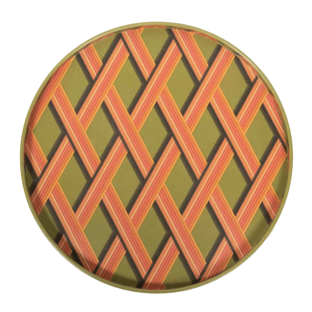 Trellis Work Tray - Bright Olive