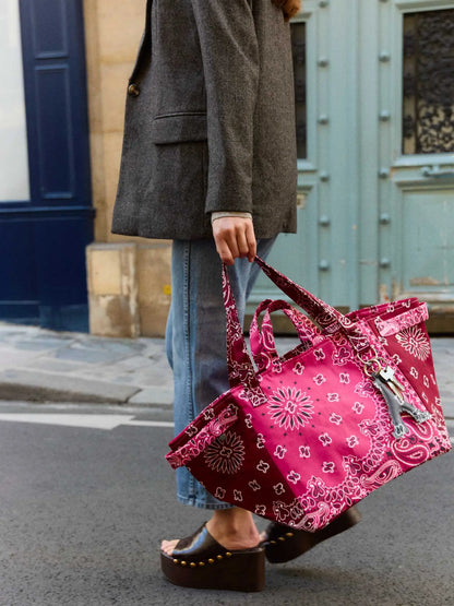 Trapeze Quilted Colorblock Tote Bag