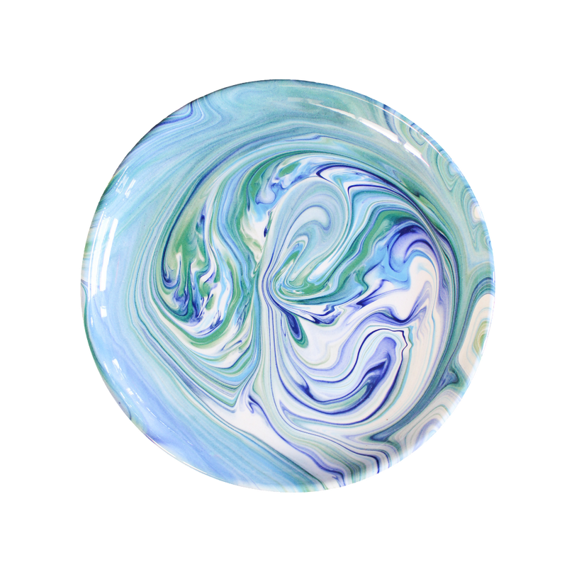 Marbled Ceramic Dinner Plate - Absinthe (Blue/Green)
