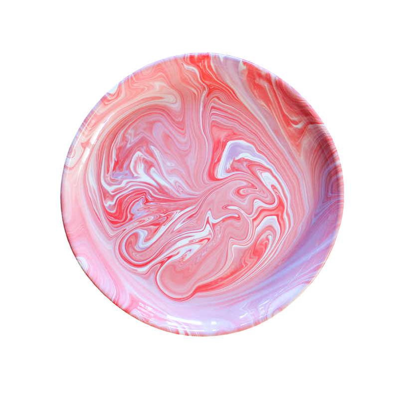 Marbled Ceramic Dinner Plate - Styx (Red)