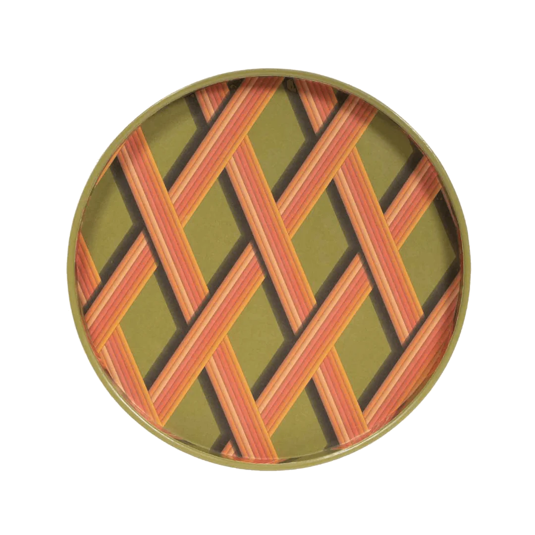 Trellis Work Tray - Bright Olive