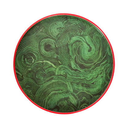 Malachite Tray with Atomic Red Border