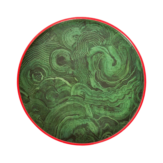 Malachite Tray with Atomic Red Border