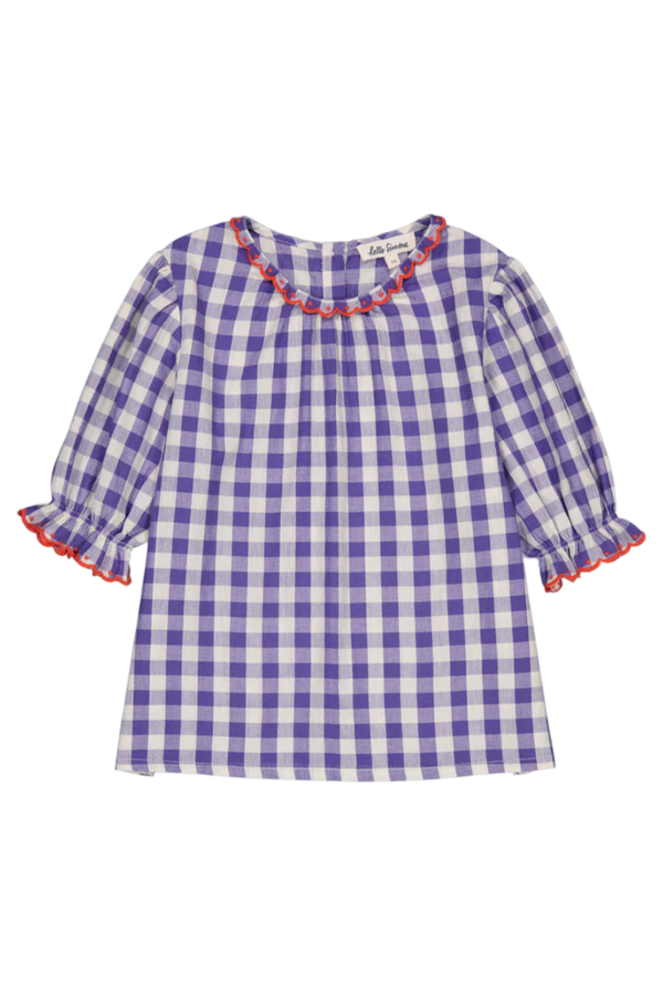 Ida Blouse - Purple Gingham
