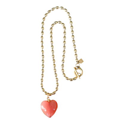 Bacio Murano Glass Heart Necklace