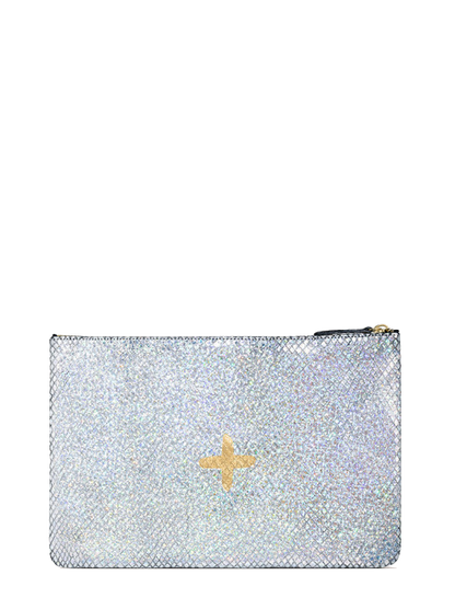 Shimmer Leather Pouch - Medium