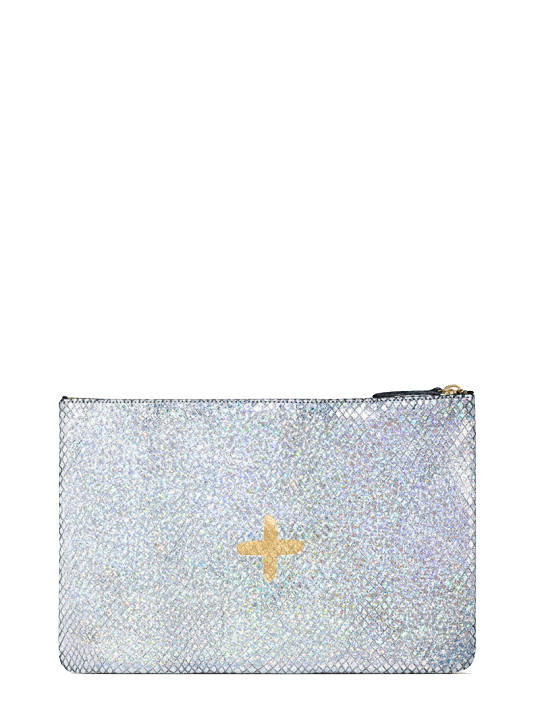 Shimmer Leather Pouch - Medium