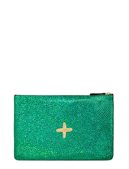 Shimmer Leather Pouch - Medium