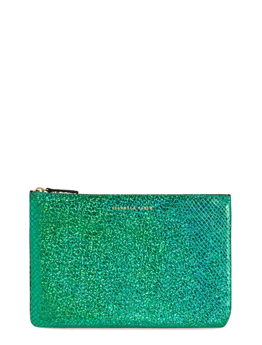 Shimmer Leather Pouch - Medium