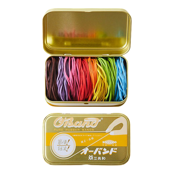 Mixed Tin of Colorful Rubber Bands - Set of 200
