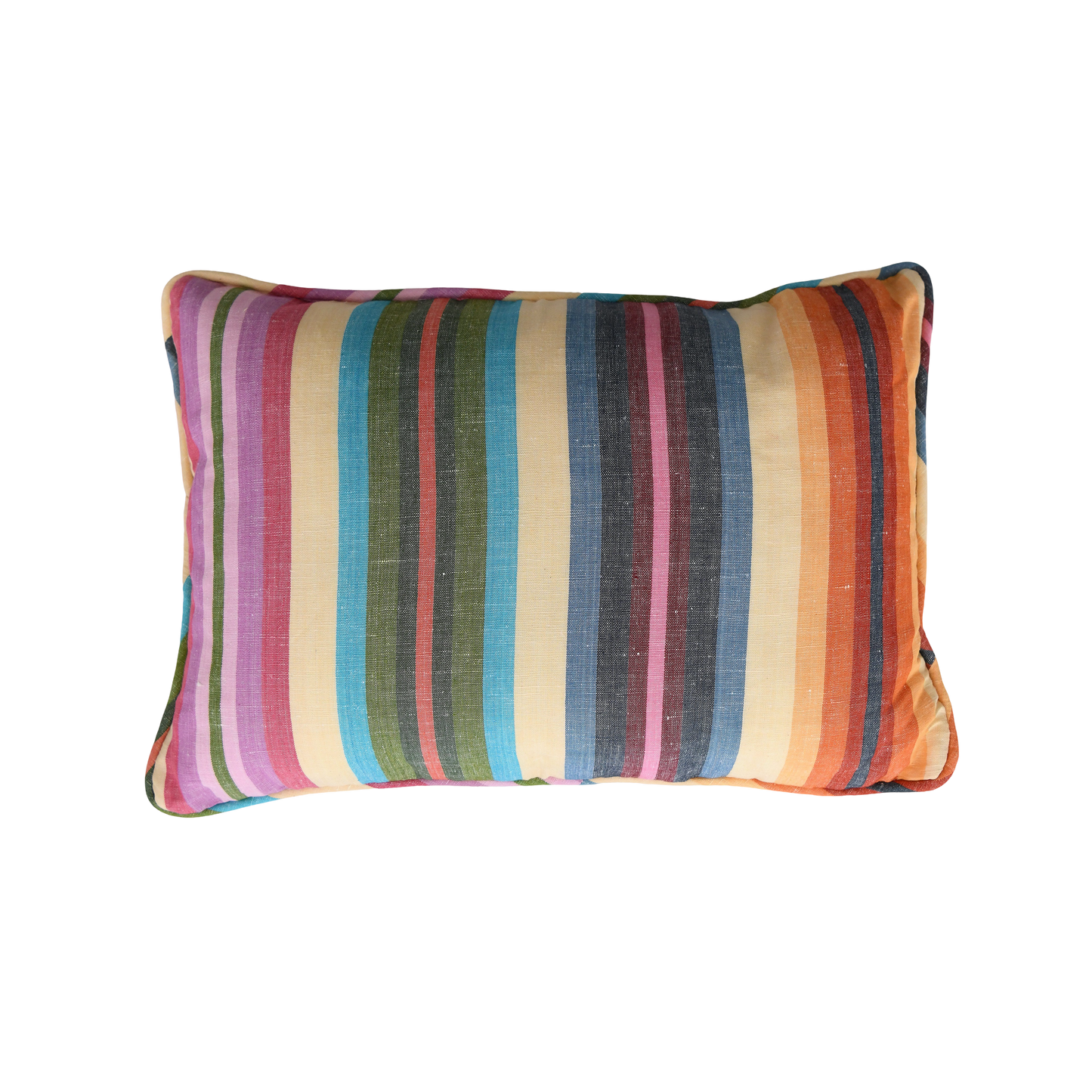 Mini Rainbow Stripe Bolster with Piping