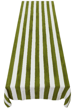Stripe Linen Tablecloth - Green