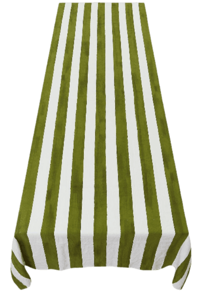 Stripe Linen Tablecloth - Green