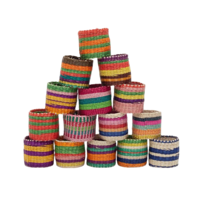 Woven Mixed Pattern Napkin Rings