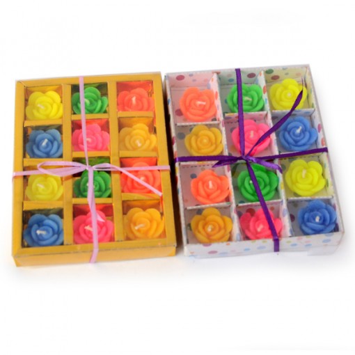 Flower Birthday Candles - Set of 12