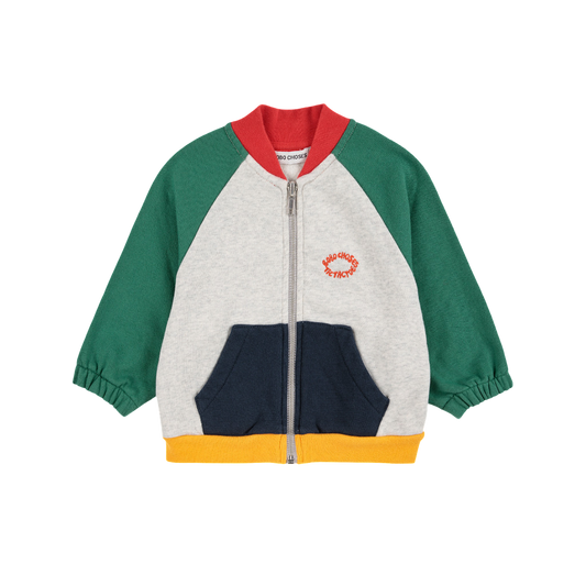 Tic Tac Toe Color Block Zipped Sweatshirt