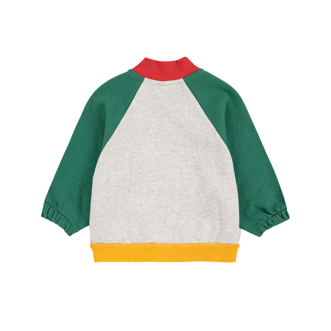 Tic Tac Toe Color Block Zipped Sweatshirt