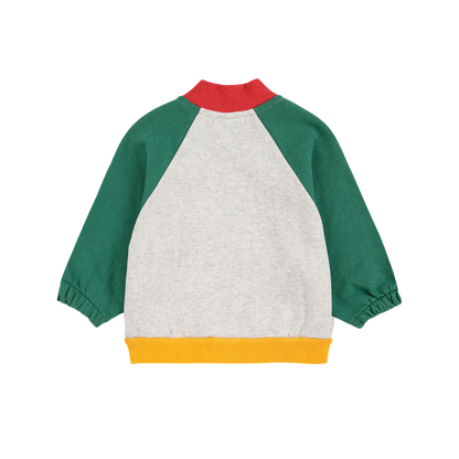 Tic Tac Toe Color Block Zipped Sweatshirt