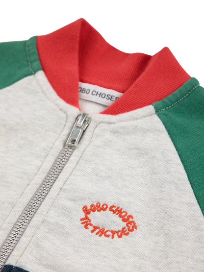 Tic Tac Toe Color Block Zipped Sweatshirt
