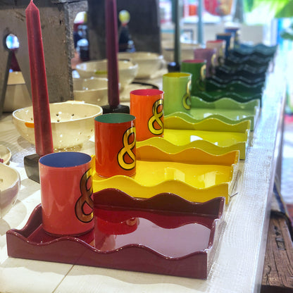Rita Konig Belles Rives Lacquer Tray - Acid Drop Yellow