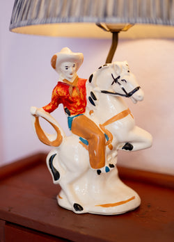 Vintage Cowboy Lamp (Red Shirt)
