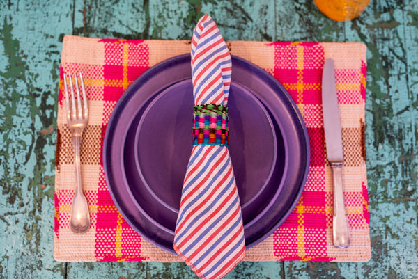 Woven Mixed Pattern Napkin Rings