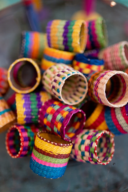 Woven Mixed Pattern Napkin Rings