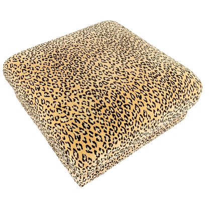 Vintage Velvet Leopard Print Ottoman