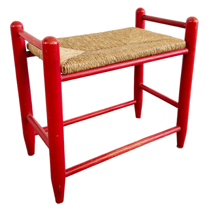 Mid Century Red Rush Seat Stools