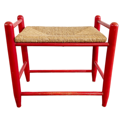 Mid Century Red Rush Seat Stools