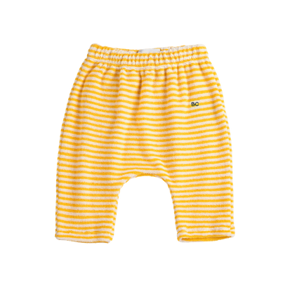 Yellow Stripes Terry Cloth Harem Pants
