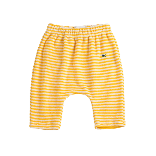 Yellow Stripes Terry Cloth Harem Pants
