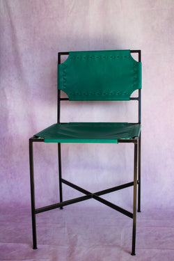 Leather Stitch Chair - Jungle Green