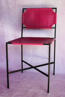 Leather Stitch Chair - Bougainvillea Pink