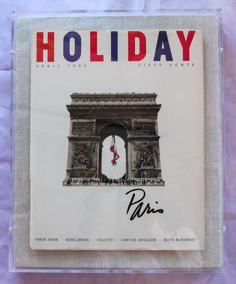 Framed Holiday Magazine Cover - April 1953, "Paris" (Blue Frame)