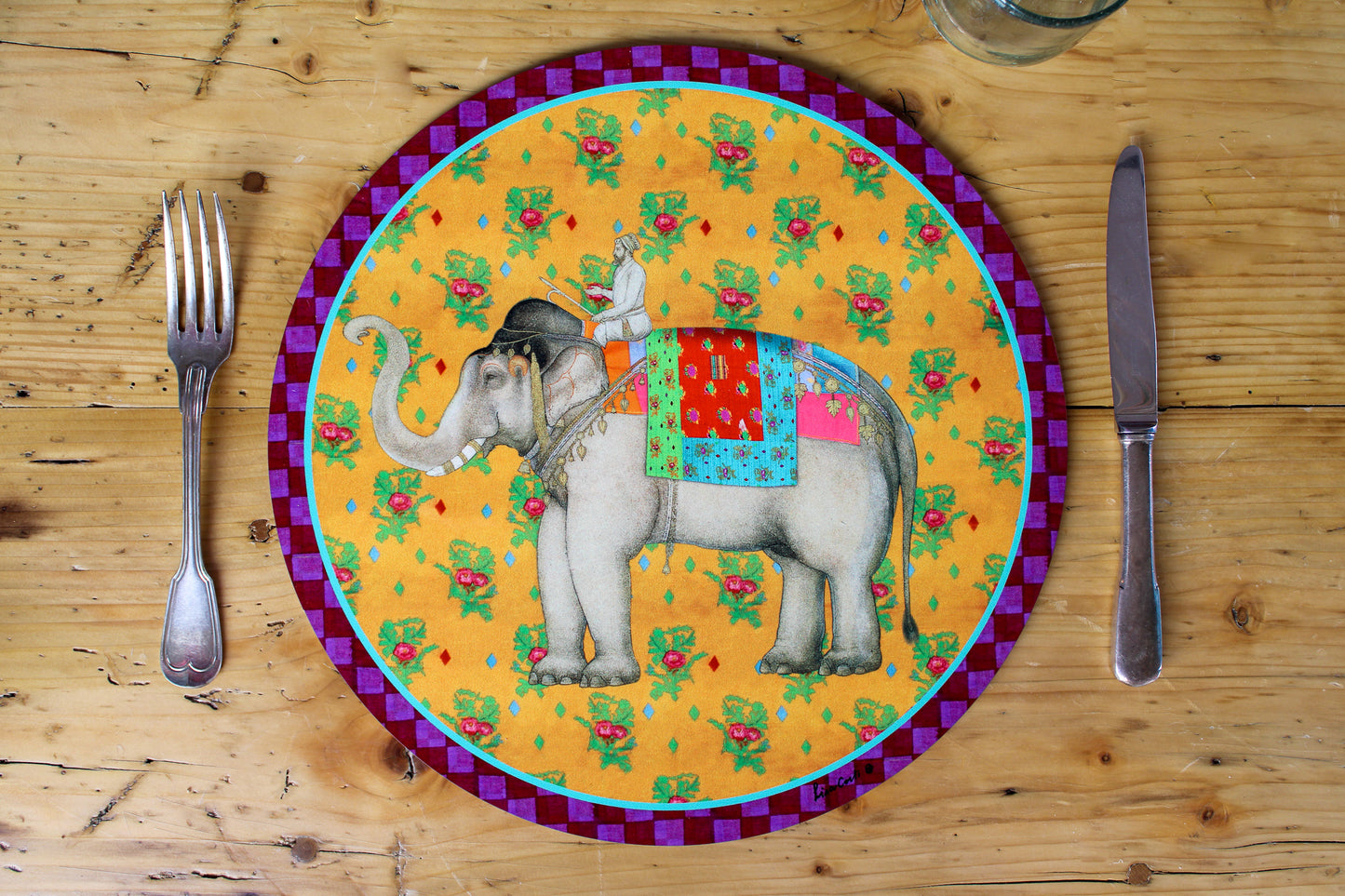 Elephant Placemat - Gold