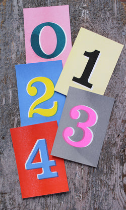 Risograph Printed Number Postcards