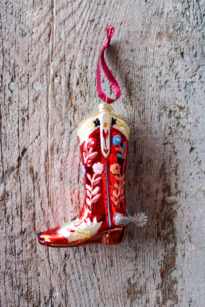Rhinestone Cowboy Boot Ornament
