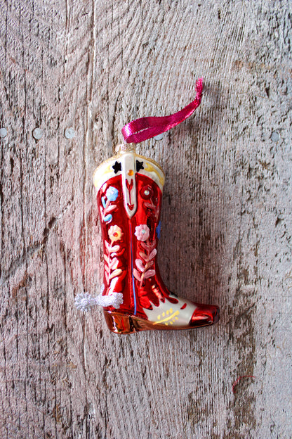 Rhinestone Cowboy Boot Ornament