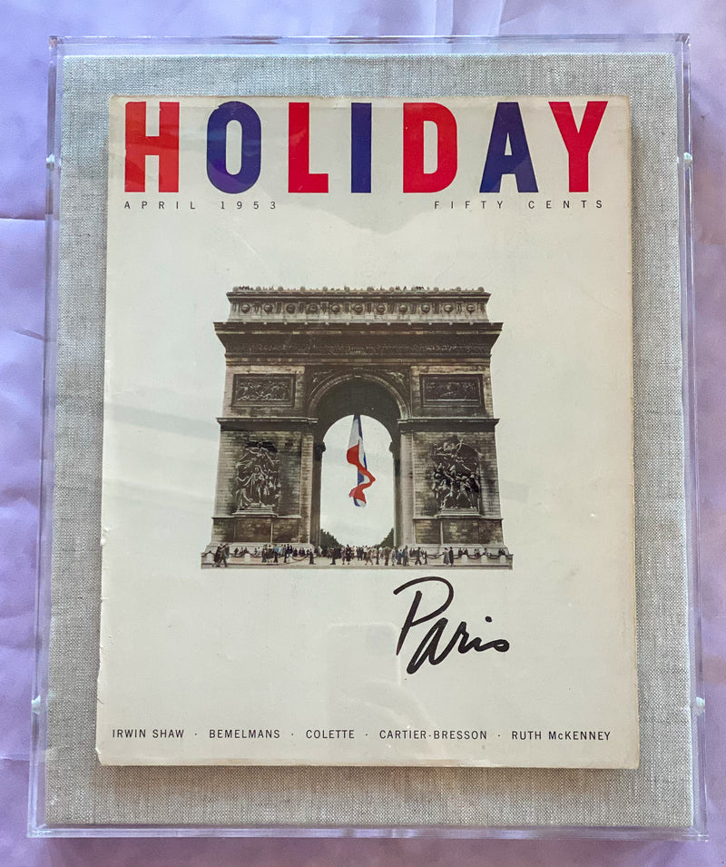 Framed Holiday Magazine Cover - April 1953, "Paris" (Blue Frame)