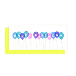Happy Birthday Balloons Risograph Card